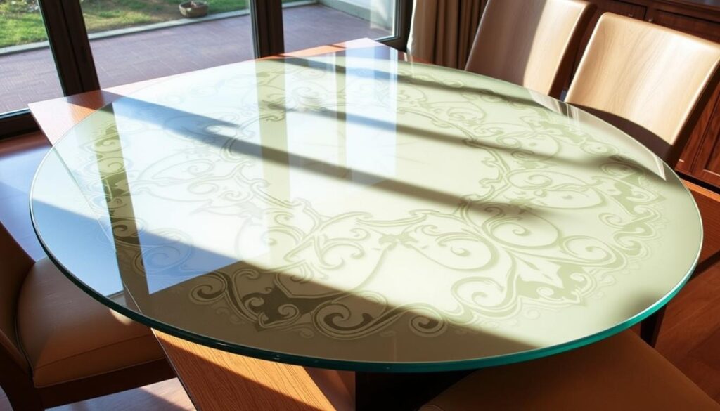 Custom glass table top