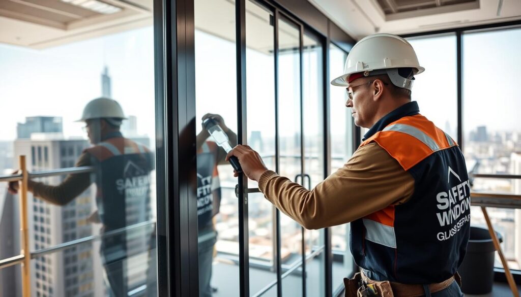 Commercial glass doors installation