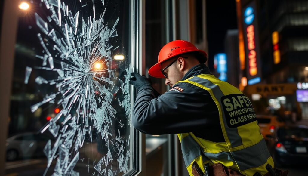 Emergency glass repair service