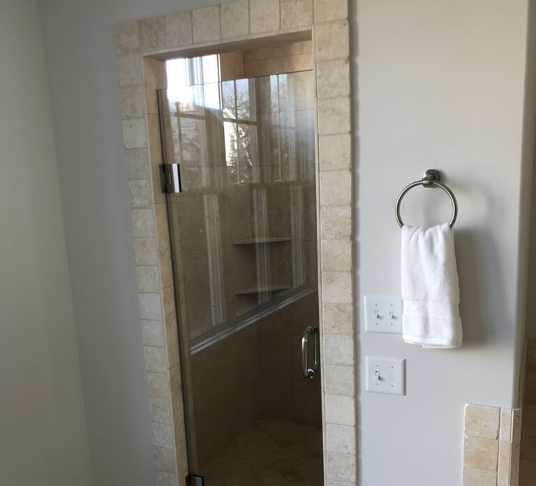 Custom glass shower door installation in Montgomery County MD