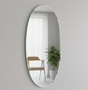 Custom oval mirror installation in Montgomery County MD